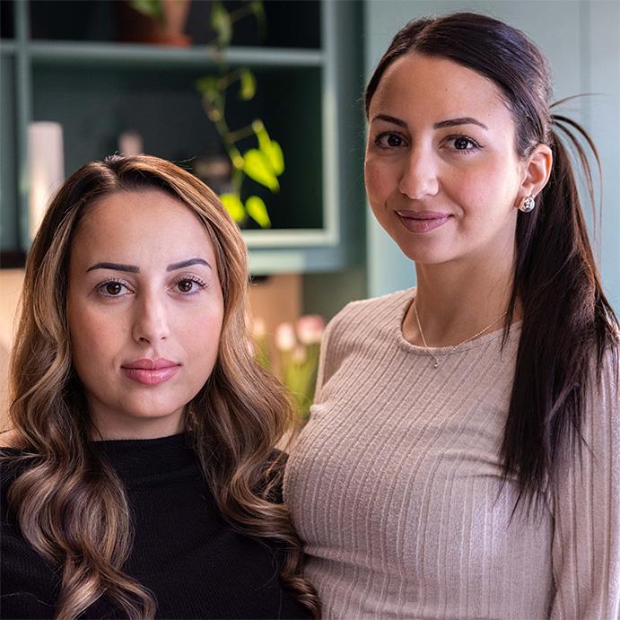 An image of sisters, Nedda and Renna, from Sweden, who are both living with SCD.