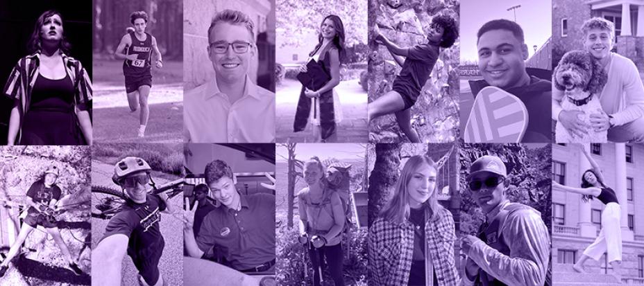 photo collage of Vertex Foundation Scholarship Recipients with a purple filter