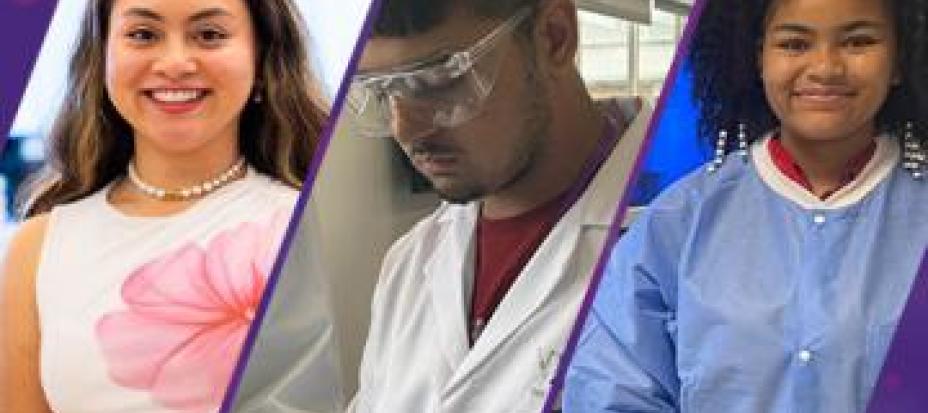 Three photos of Jessica, Samara and Amaan, three students from our Learning Labs