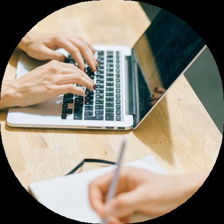 people filling out forms on computer