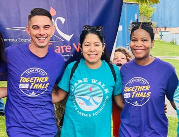 An image of Vertexians with the thalassemia community at the 2023 Cooley’s Anemia Foundation Care Walks