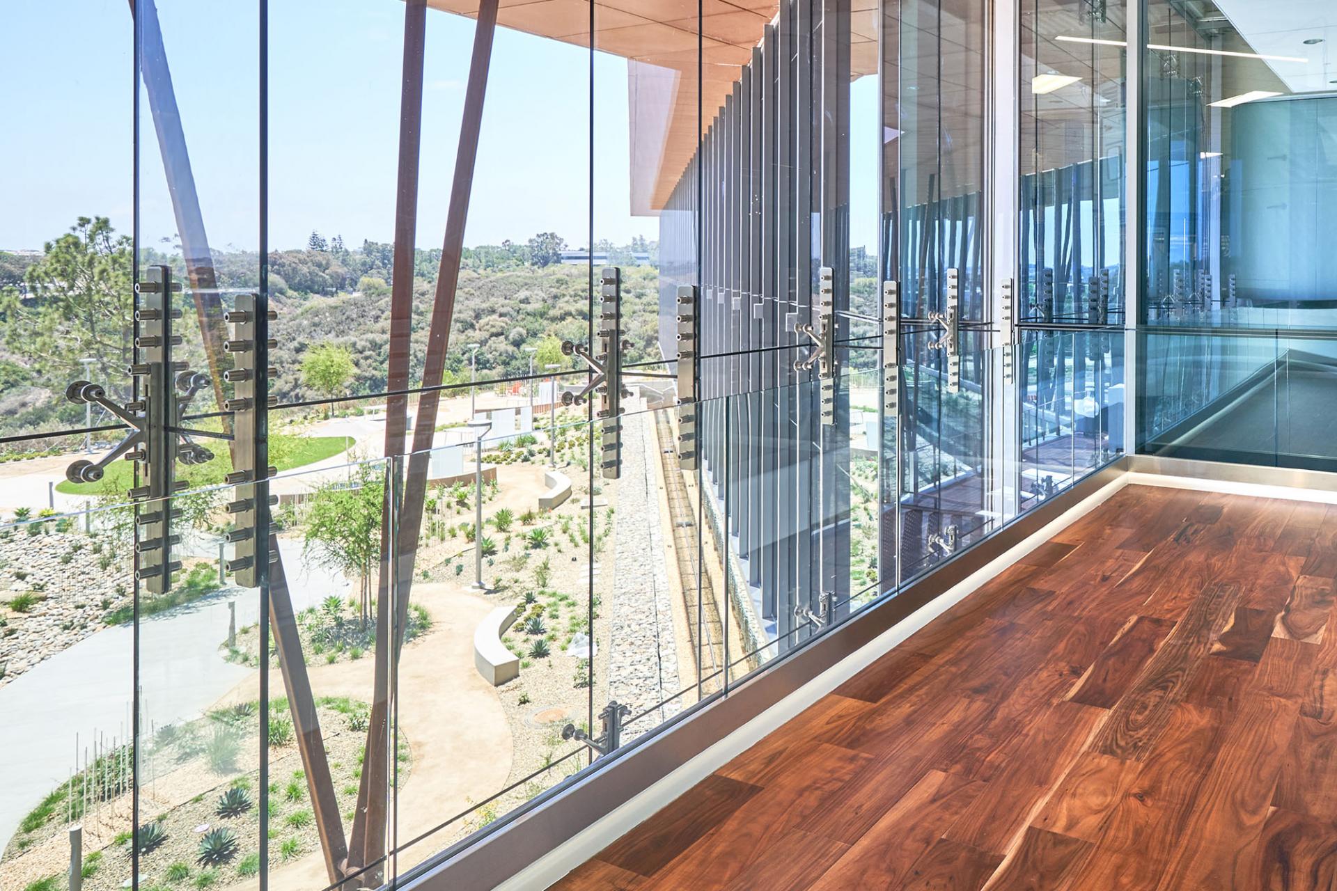 Looking out over the walking trails at the San Diego Vertex research facility