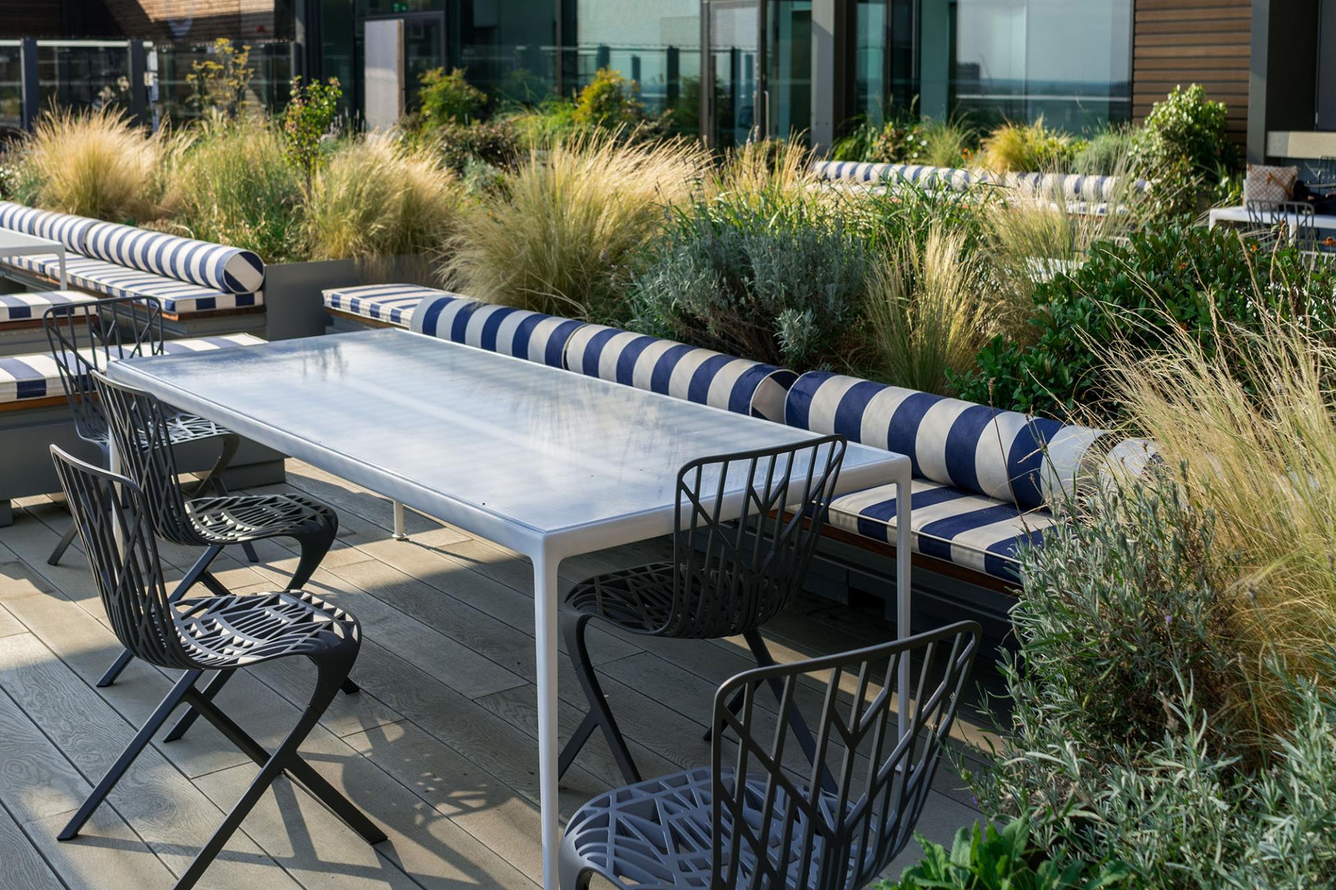 Rooftop patio at the Vertex Pharmaceuticals international headquarters in London