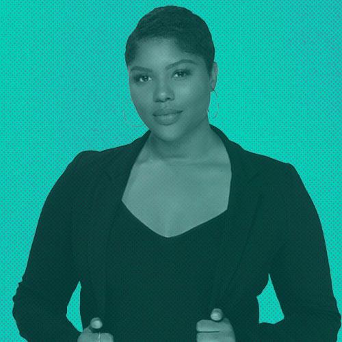 An image of Madison Carter with a green overlay