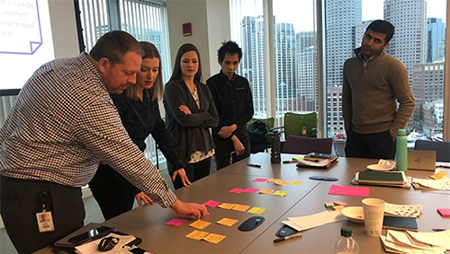 Vertex employees participate in an innovation workshop