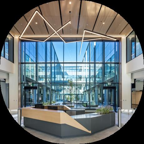 An image of the front entrance of the The Jeffrey Leiden Center for Cell and Genetic Therapies