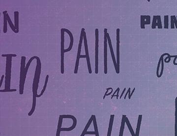 A graphic with the word "pain" repeated