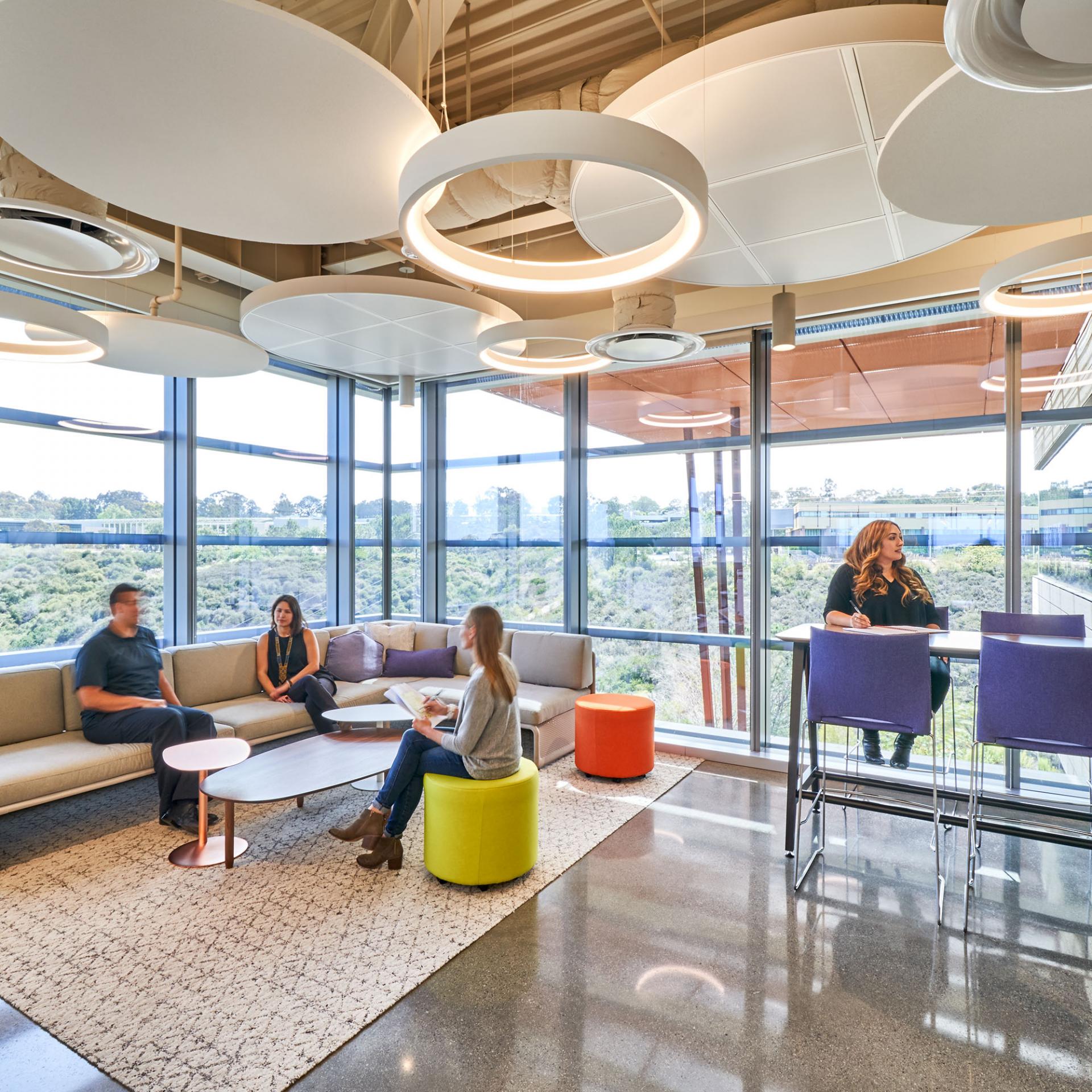 Employees taking a break at the San Diego Vertex Pharmaceuticals research facility
