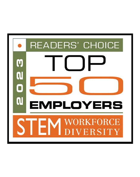 An image of the logo of STEM Workforce Diversity magazine's Top 50 Employers award